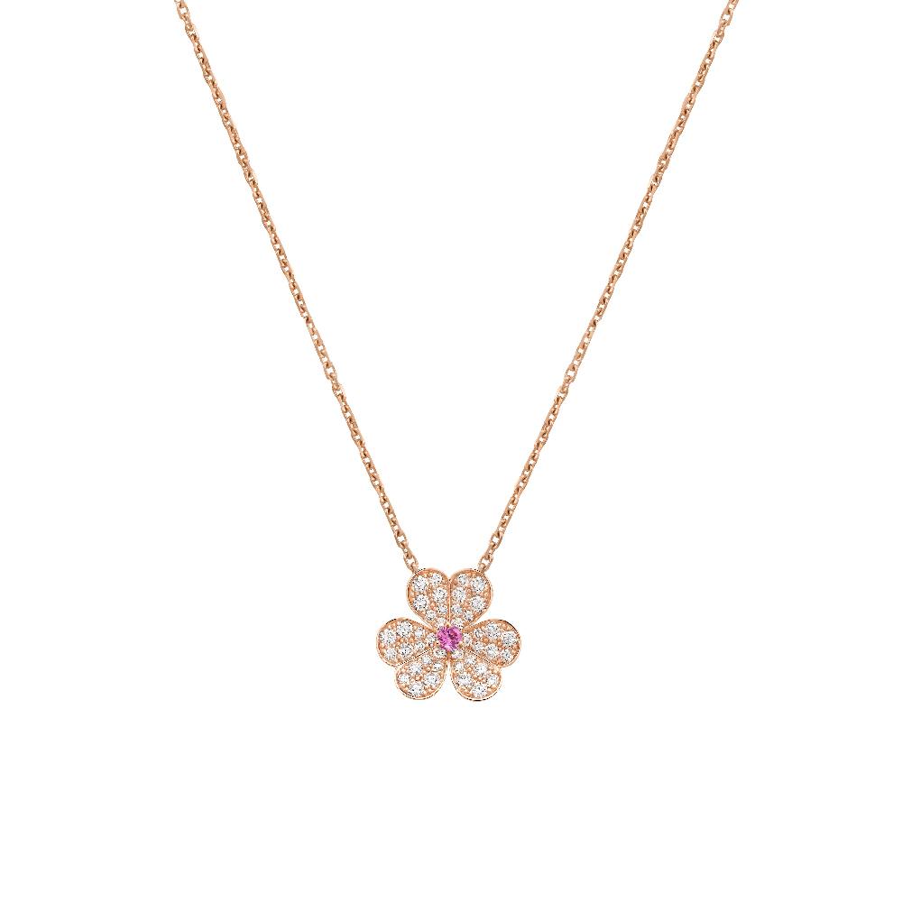 [⭐Shinejoy]FRIVOLE ROSE GOLD FLOWER DIAMOND NECKLACE