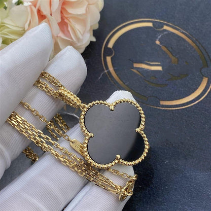 [⭐Shinejoy]CLOVER 25MM GOLD ONYX BIG CLOVER NECKLACE