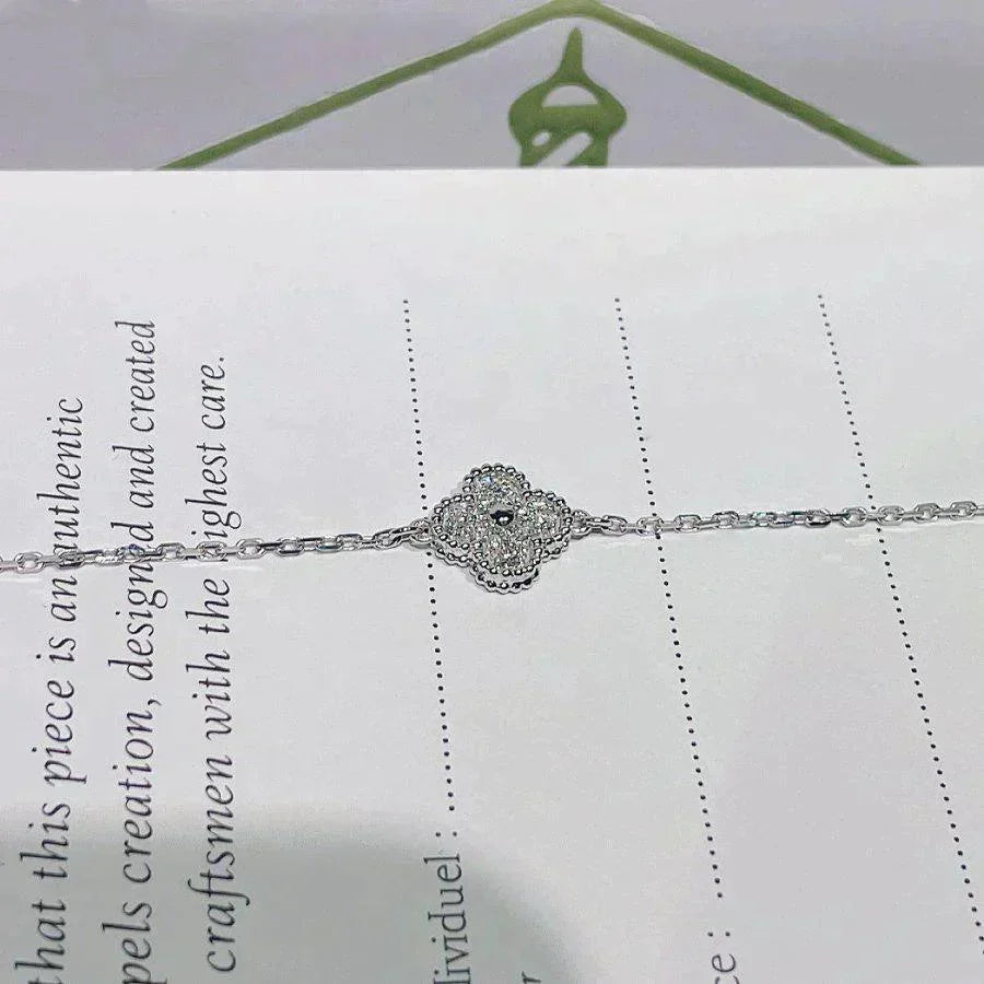 [⭐Shinejoy]CLOVER  SINGLE FLOWER BRACELET SILVER