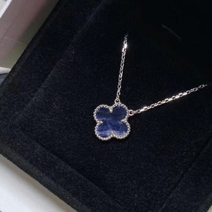 [⭐Shinejoy]CLOVER 15MM PIETERSITE NECKLACE SILVER