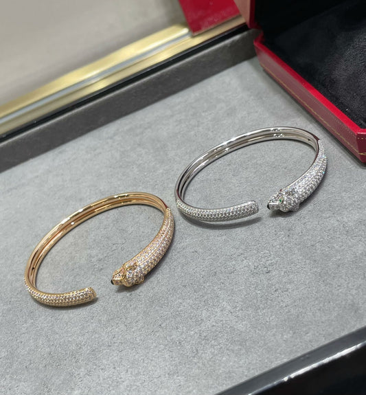 [⭐Shinejoy]PANTHERE FULL DIAMOND OPEN BRACELET