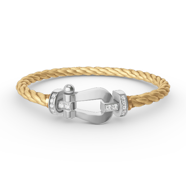 [⭐Shinejoy]FORCE LARGE HORSESHOE HALF DIAMOND BRACELET SILVER
