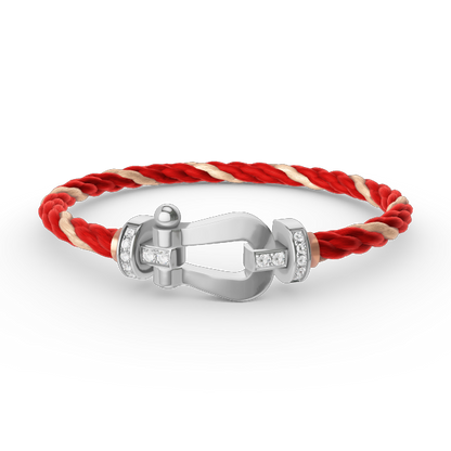 [⭐Shinejoy]FORCE LARGE HORSESHOE HALF DIAMOND BRACELET SILVER